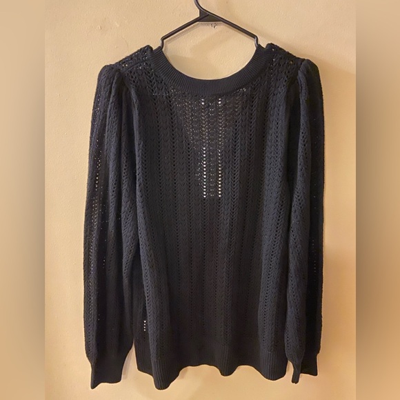 Signature Reitmans black V-neck hole-knit sweater - size XXL - NWT - Picture 6 of 8